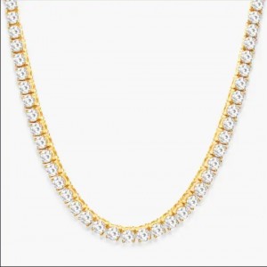 925 sterling silver necklace tennis chain 4mm vermeil gold supplier
